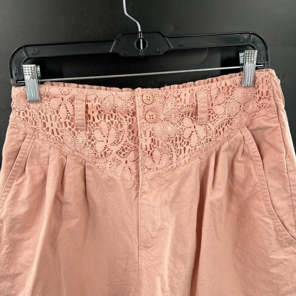 Vintage 80s high waist pleated lace cottagecore pale pink mom pants tapered 14 - Picture 5 of 16